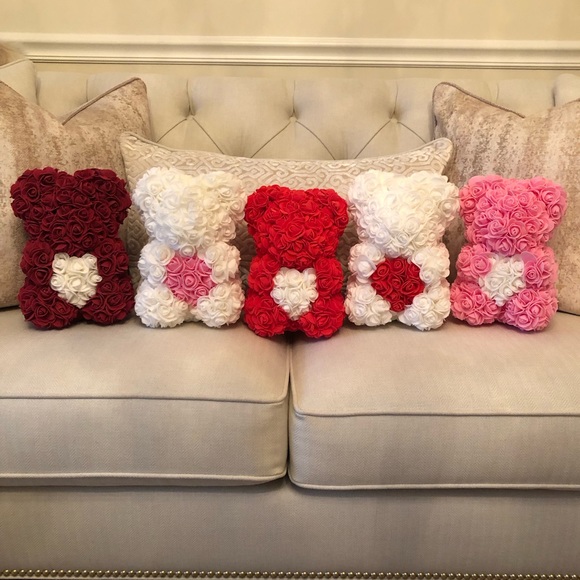 Rose Bear Gift for Her, Valentines Day, Birthday Gift, Mothers Day, Engagement - Picture 4 of 13